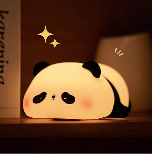 Decore Tales Lying Panda Night Lamp – Cute LED Animal Light for Kids & Babies | Soft Glow Bedside Lamp for Nursery & Bedroom | Battery Operated