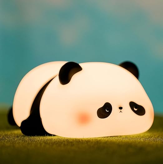 Decore Tales Lying Panda Night Lamp – Cute LED Animal Light for Kids & Babies | Soft Glow Bedside Lamp for Nursery & Bedroom | Battery Operated