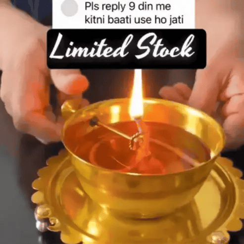 Shri Akhand Jyot Brass (PURE पीतल) DIYA & COVER - Baati Lifting Lever Screw
